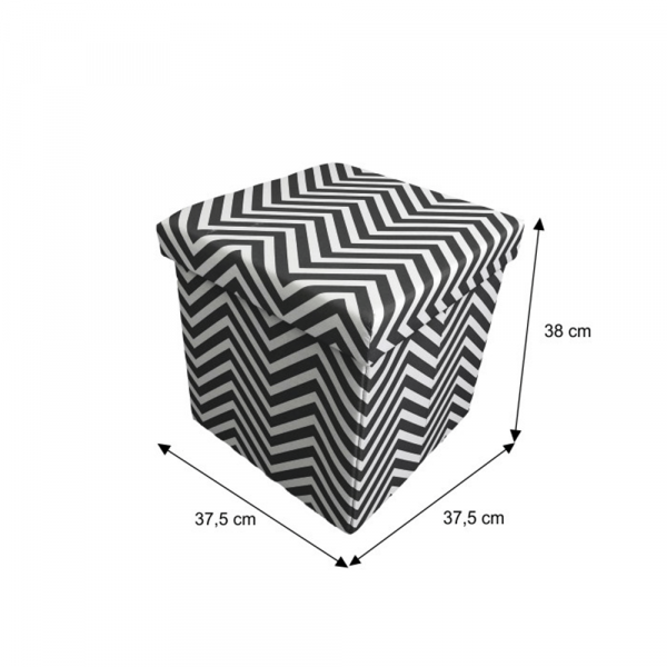Taburet pliabil Gazmed material textil gri/alb - ExpoMob [9]