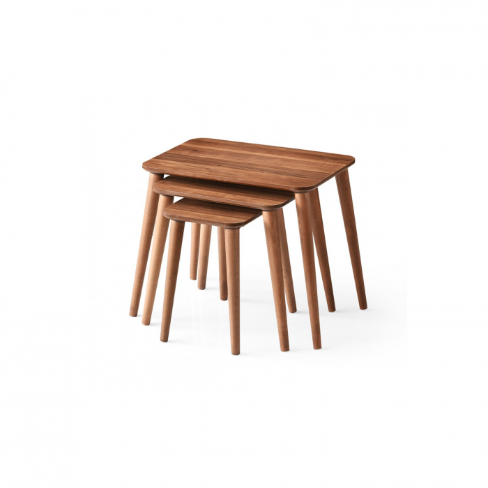 Set 3 masute retro, maro, 51x46x68 cm