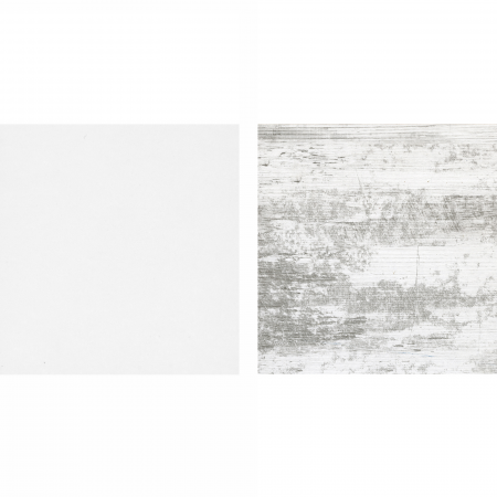 Birou ALMA, cu 2 sertare si 2 usi, alb + pin antichizat, 135x50x75 cm