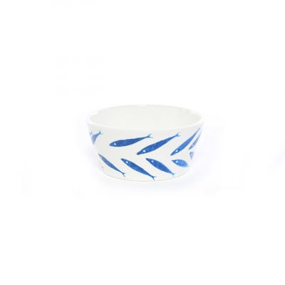 Bol ceramic, model marin, alb, 16,5x7,5 cm