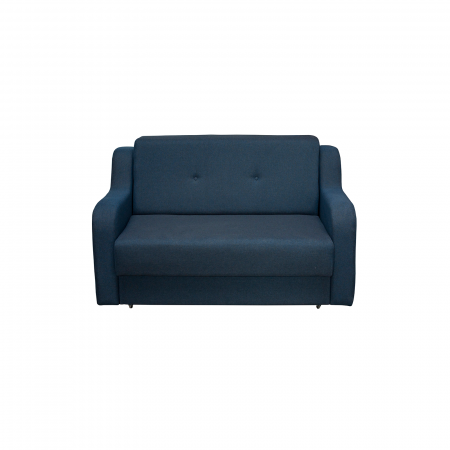 Canapea GINA extensibila, 2 locuri, cu arcuri si lada depozitare, albastru inchis, 160x100x95 cm