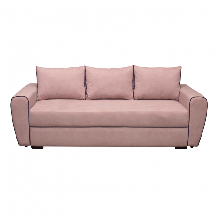 Canapea OSLO extensibila, 3 locuri, cu arcuri si lada depozitare, roz prafuit, 230x100x90 cm