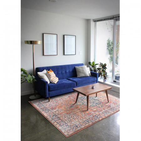 Covoare - Covor Blues Vintage 418, portocaliu si albastru, 210x310 cm - ExpoMob