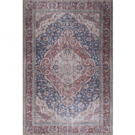 Covoare - Covor Folk Vintage 46, albastru si rosu, 140x190 cm - ExpoMob
