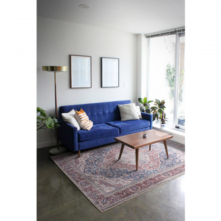 Covoare - Covor Folk Vintage 46, albastru si rosu, 75x150 cm - ExpoMob