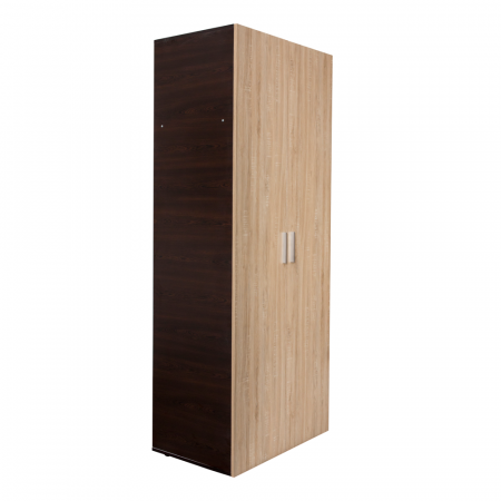 Dulap ALMA 2 usi, 1 raft, bara haine, corp sonoma inchis, fronturi sonoma deschis, 80x52x203 cm