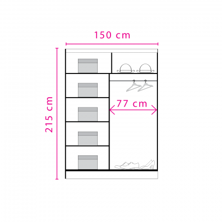 Dulap D01-15 cu usi glisante pentru dormitor - ExpoMob [1]