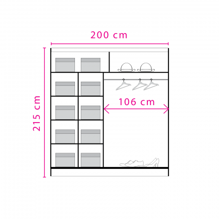Dulap D01-20 cu usi glisante pentru dormitor - ExpoMob [1]