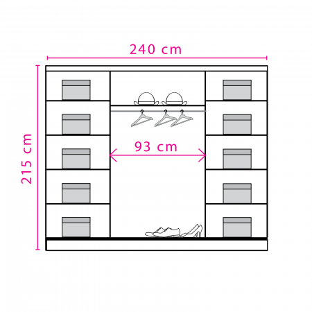 Dulap D04-24 cu usi glisante pentru dormitor - ExpoMob [1]