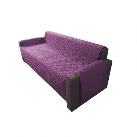 Husa pentru canapea 3 locuri matlasata cu doua fete, Purple / Vanila - Expomob [0]