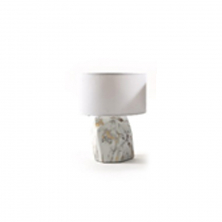 Lampa cu baza ceramica, MARBLE, diametru 20 cm, inaltime 34 cm, alb