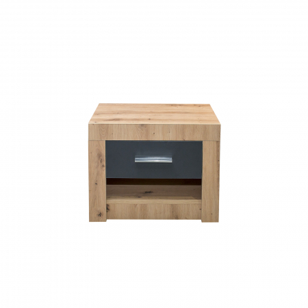 Noptiera OSLO, 1 sertar, artisan + gri antracit, 53x35x43 cm