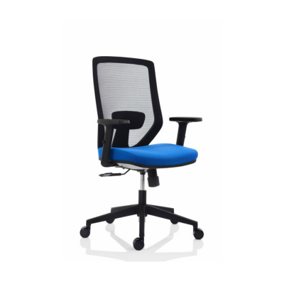 Scaun birou ergonomic operativ ZEN, cu brate, rotativ, ajustabil, negru + albastru, 47x50x100/109 cm