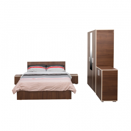 Set Complet Dormitor Corina - Dulap 3 usi - Pat 140x200 si comoda - ExpoMob [1]