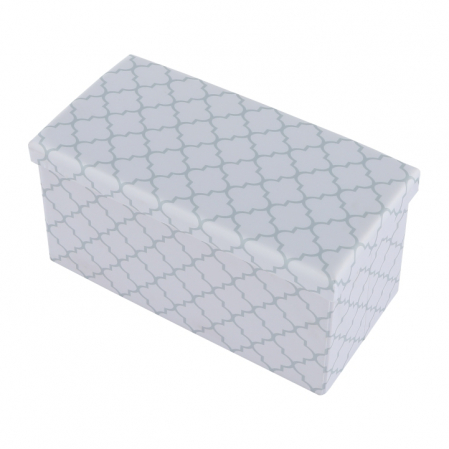 Taburet pliabil KABALA, material textil alb/gri, 76x38x37,5 cm - ExpoMob [3]