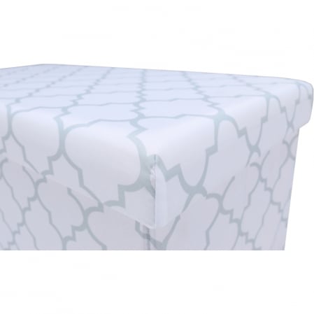 Taburet pliabil KABALA, material textil alb/gri, 76x38x37,5 cm - ExpoMob [2]