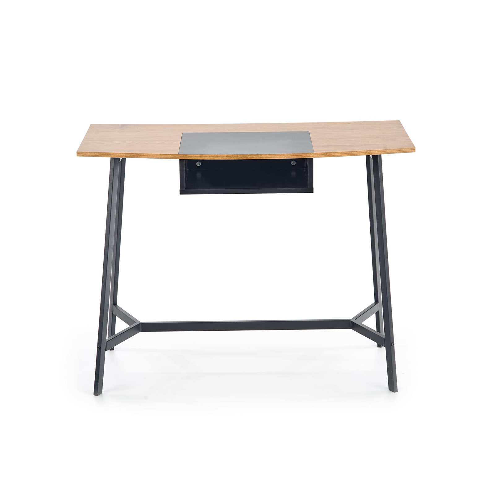 Birou B 41, cu raft depozitare, stejar + negru, 100x50x76 cm Stejar + Negru