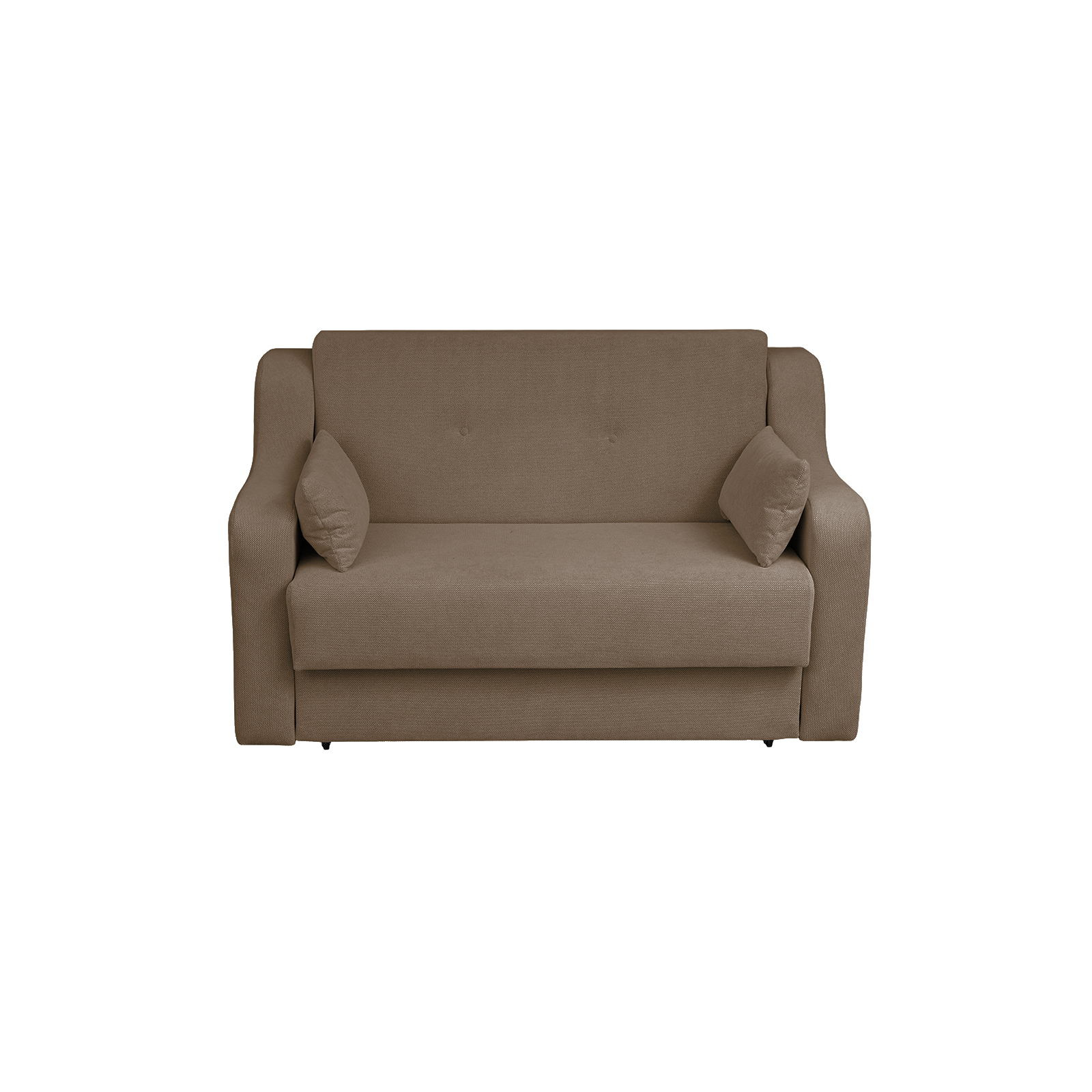 Canapea GINA II extensibila, 2 locuri, cu arcuri si lada depozitare, maro deschis, 155x100x95 cm Brate, sezut, Spatar, Perne: Stofa maro deschis