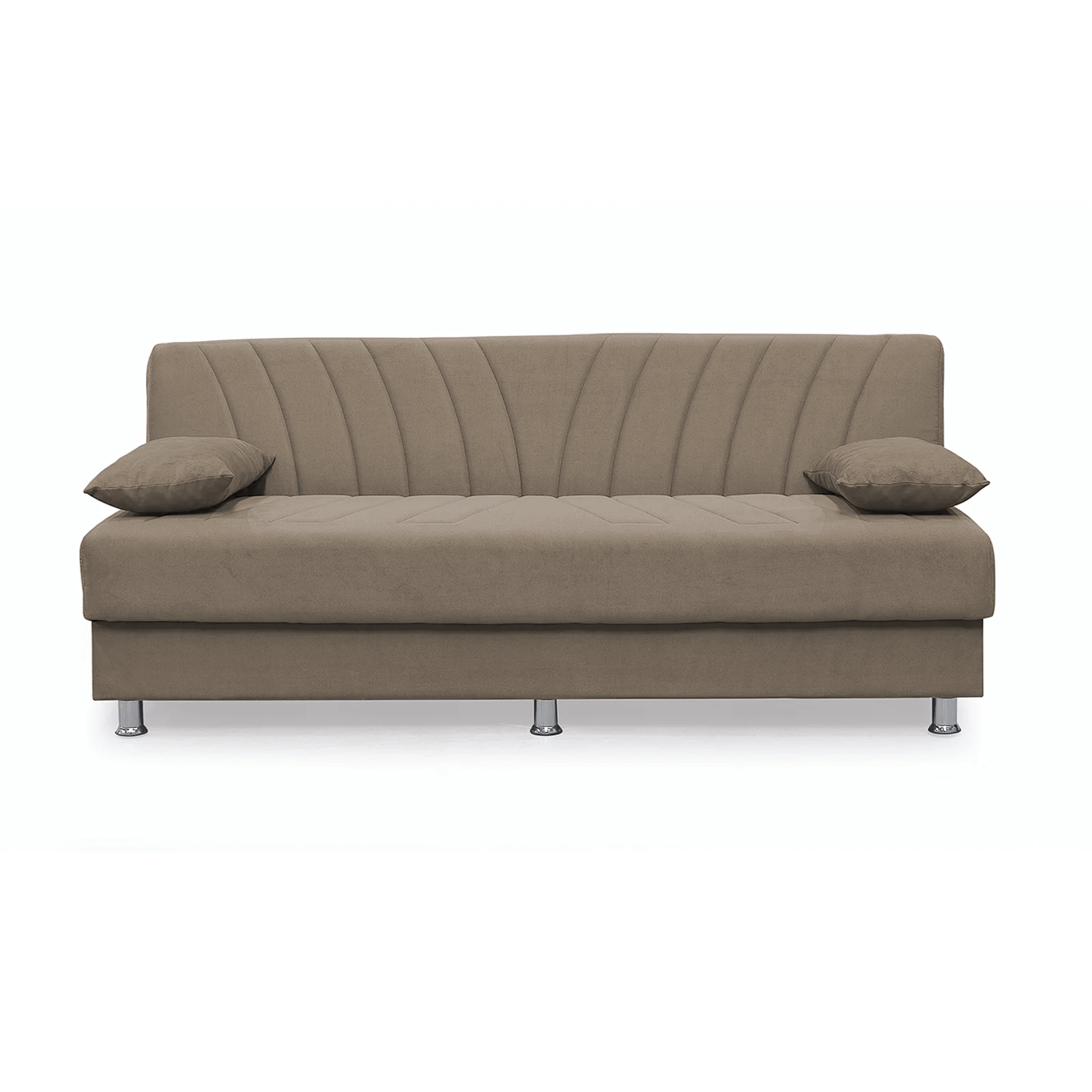 Canapea VALERIA extensibila, 3 locuri, cu arcuri si lada depozitare, cappuccino, 190x82x83 cm Stofă Cappuccino (10-003)