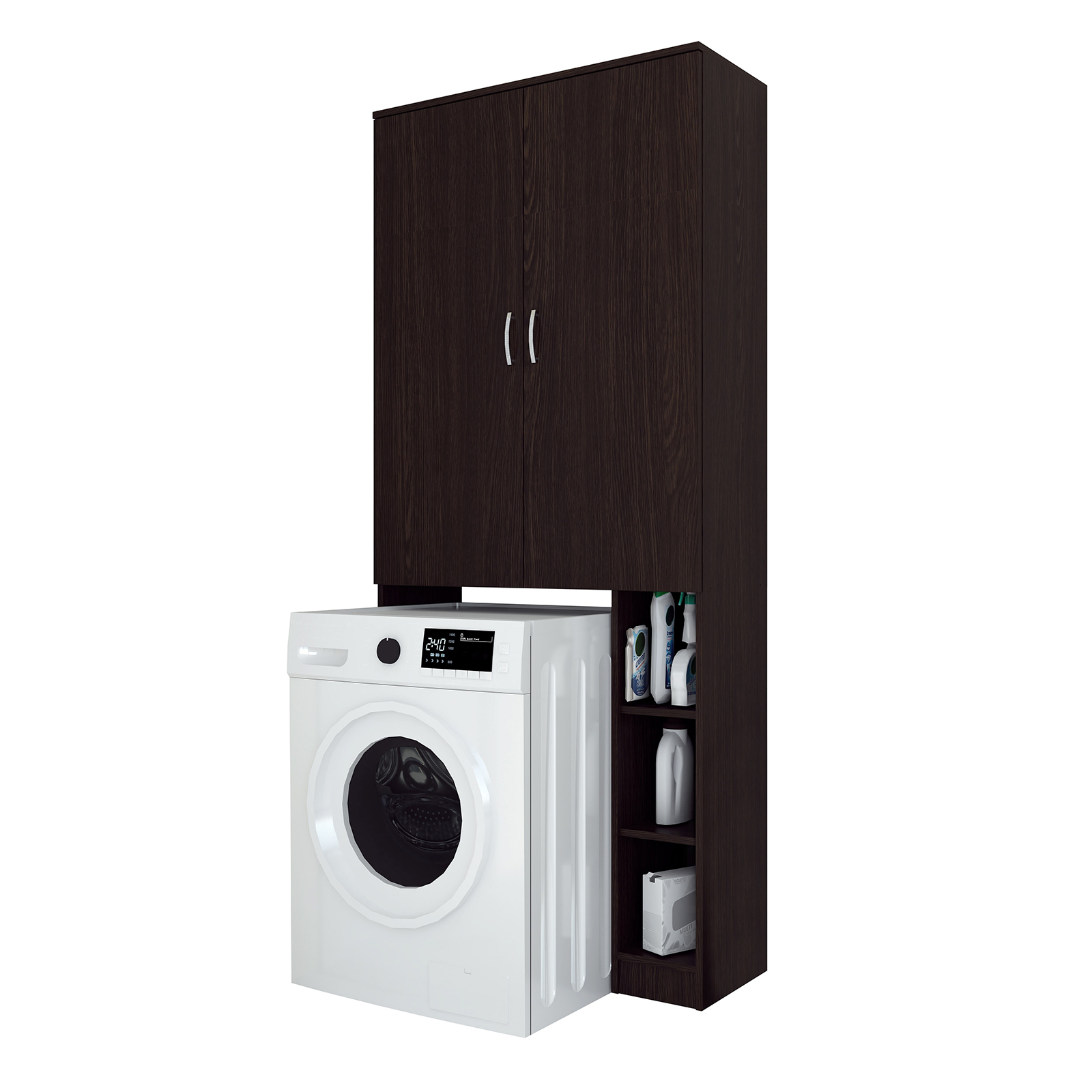 Dulap MS, 2 usi, polite, wenge, 85x35x199 cm Wenge