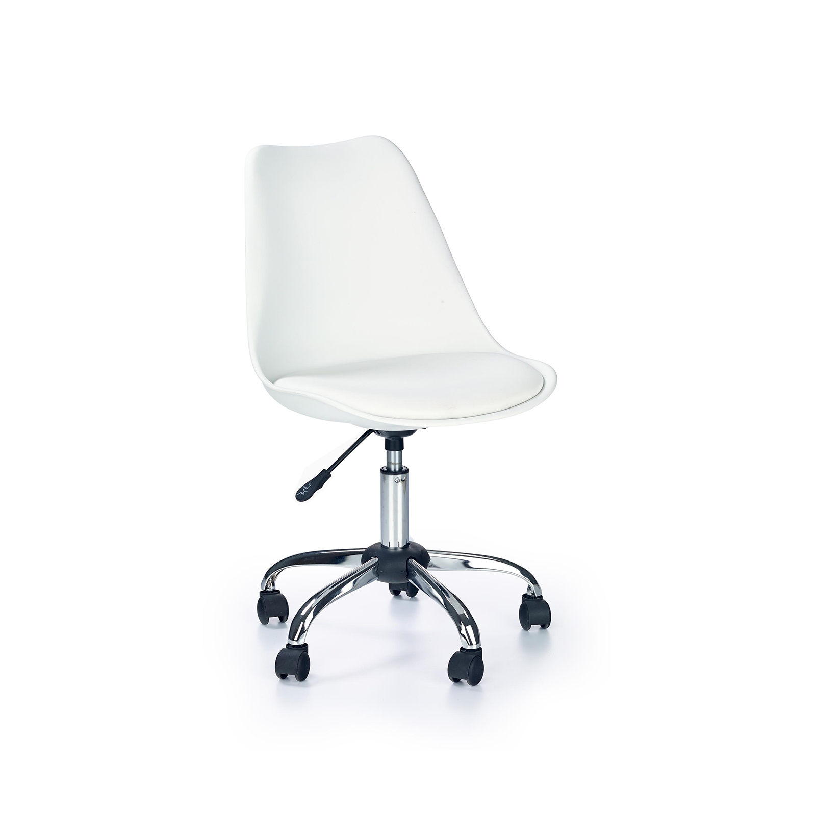 Scaun birou COCO, rotativ, ajustabil, alb, 48x53x80 cm Alb