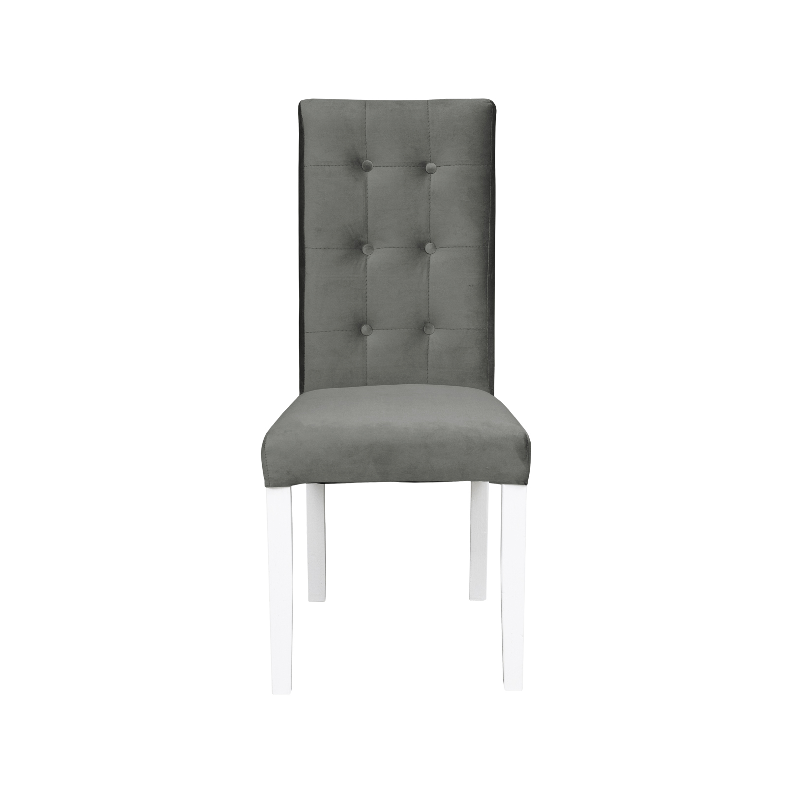 Scaun living TEO LUX, picioare lemn alb, stofa gri deschis, 46x60x98 cm Lemn alb + stofa gri deschis (Riviera 91)