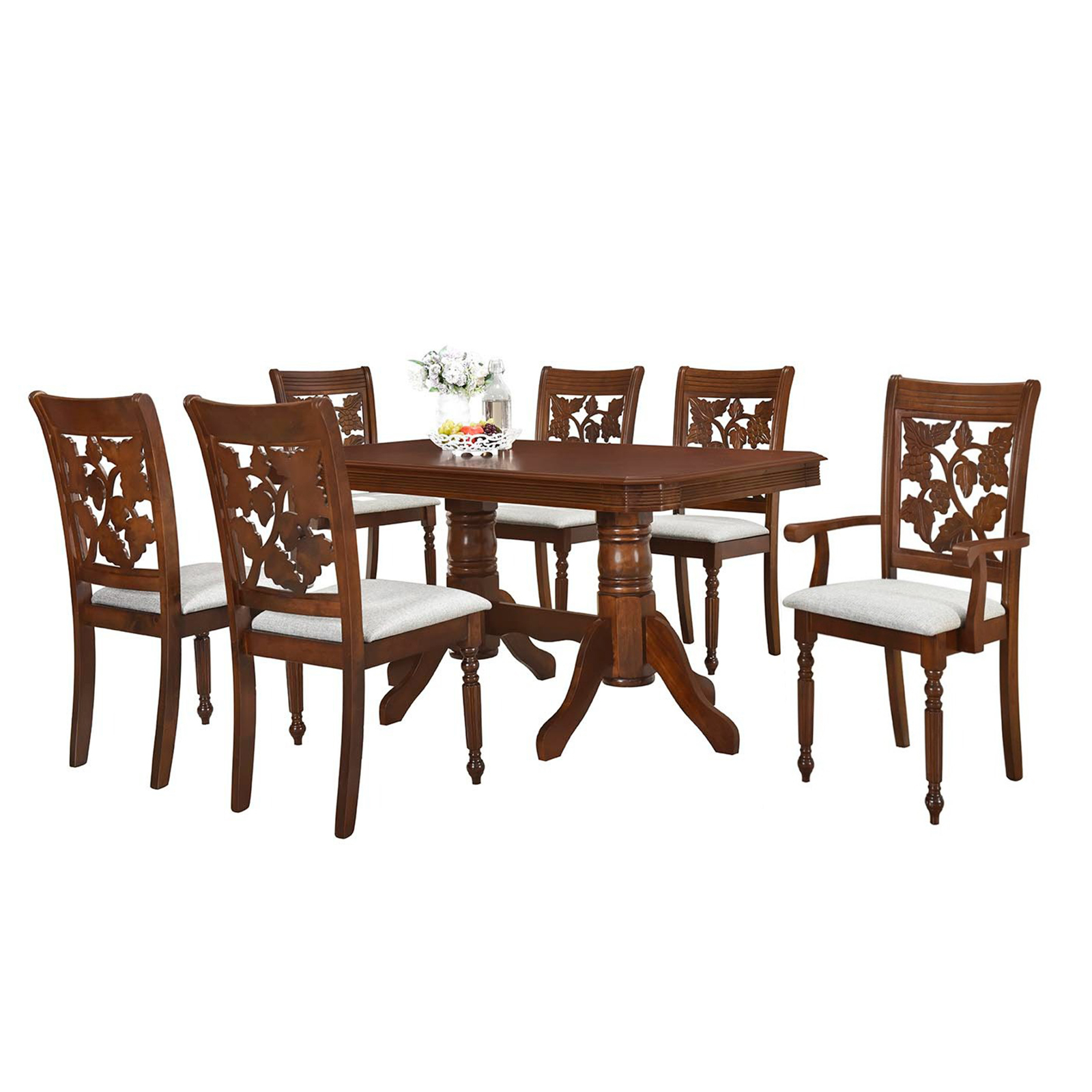 Set masa RH7074T cu 4 scaune RH8030C si 2 scaune RH8030CA, dreptunghiulara, 6 persoane, stejar imbatranit, 150x90x77 cm Stejar imbatranit