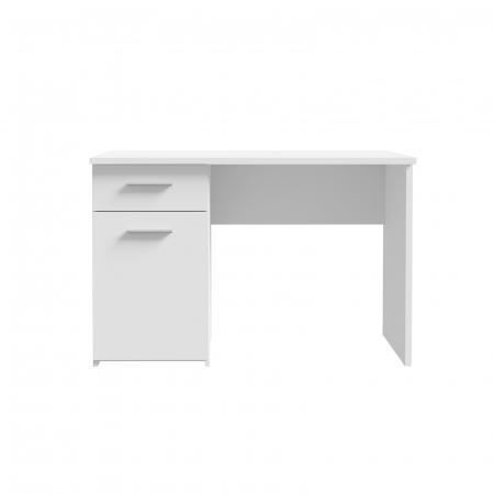 Birou LISA, cu sertar si usa, alb, 110x53x72 cm