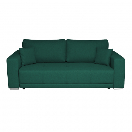 Canapea BERNA B extensibila, 3 locuri, cu arcuri si lada depozitare, verde inchis, 238x108x77 cm