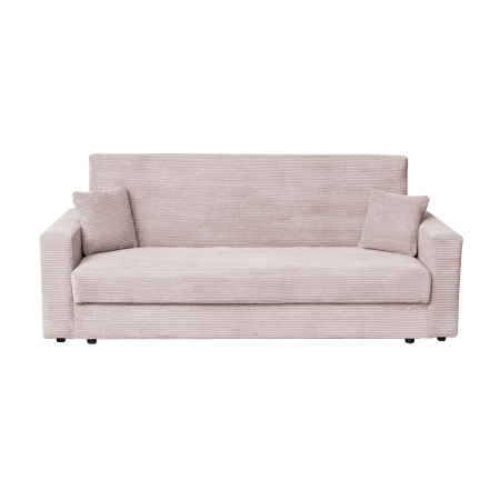 Canapea CORINNE LUX extensibila, 3 locuri, cu lada depozitare, roz pudra, 220x90x96 cm