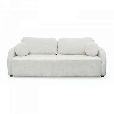 Canapea extensibila NOVA, 3 locuri, cu arcuri si lada depozitare, crem, 226x103x90 cm