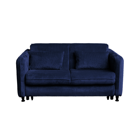 Canapea RAVIT extensibila, 3 locuri, cu arcuri si lada depozitare, albastru, 173x122x88 cm