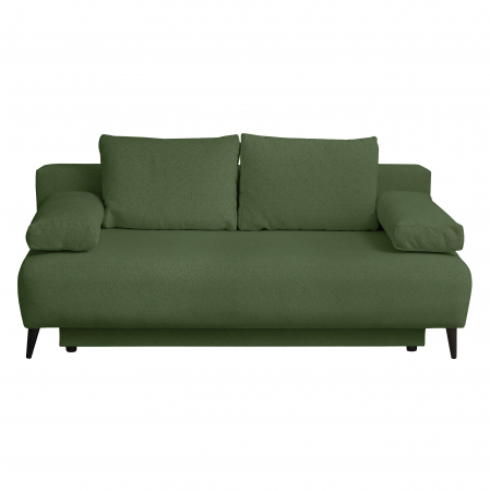 Canapea TIME NEW extensibila, 3 locuri, cu arcuri si lada depozitare, verde, 200x100x90 cm