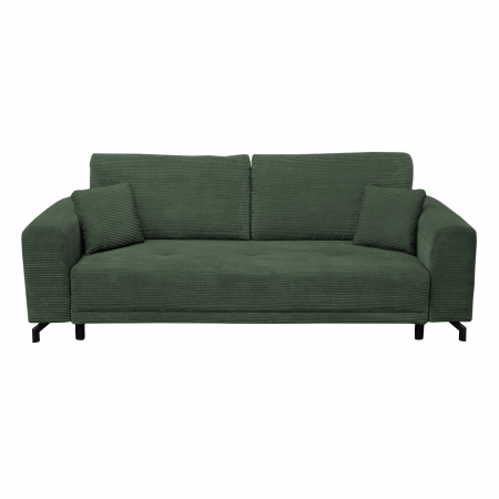 Canapea VEGA extensibila, 3 locuri, cu arcuri si lada depozitare, verde smarald, 240x111x72 cm