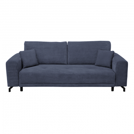 Canapea VEGA extensibila, 3 locuri, cu arcuri si lada depozitare, albastru, 240x111x72 cm