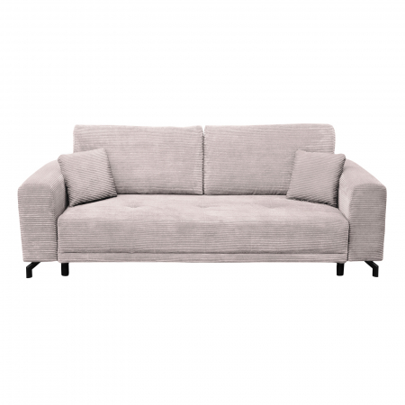 Canapea VEGA extensibila, 3 locuri, cu arcuri si lada depozitare, roz pudra, 240x111x72 cm
