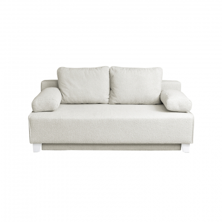 Canapea YASMIN II BUCLE extensibila, 3 locuri, cu arcuri si lada depozitare, bej, 190x100x90 cm