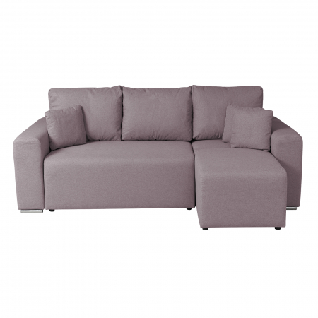 Coltar/Canapea BEGA B extensibil, cu arcuri si lada depozitare, colt interschimbabil, gri maroniu, 240x153x80 cm