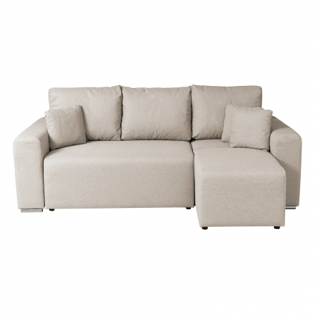 Coltar/Canapea BEGA B extensibil, cu arcuri si lada depozitare, colt interschimbabil, bej, 240x153x80 cm