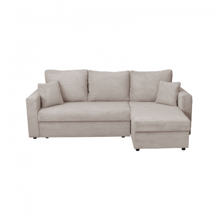 Coltar NICOLE LUX, cu lada depozitare, colt interschimbabil, bej inchis, 225x145x82 cm