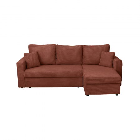 Coltar NICOLE LUX, cu lada depozitare, colt interschimbabil, caramiziu, 225x145x82 cm