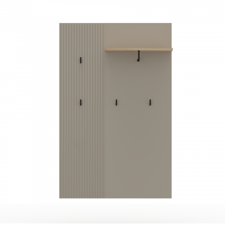 Cuier DOMINICA, taupe + stejar silverjack, 85x26x133 cm