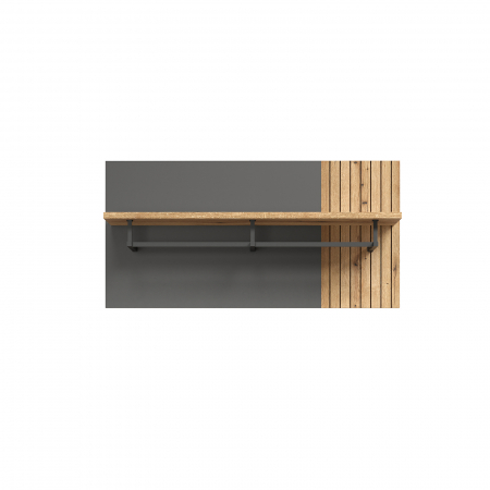 Cuier ESTEBAN, 1 raft, grafit + stejar evok, 80,1x27,6x40 cm