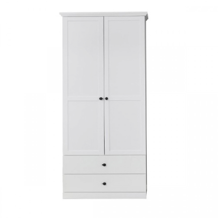 Dulap BRANDSON, 2 usi, 2 sertare, alb, 81x41x196 cm