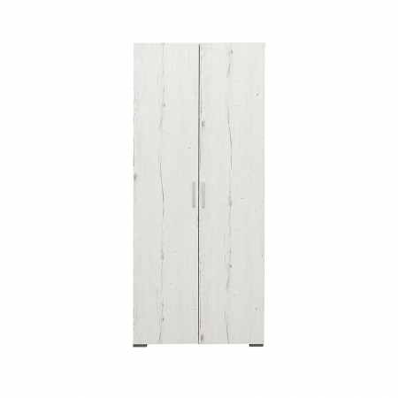 Dulap CORINNE, 2 usi, 4 rafturi, alb Elvetia, 80x50x188 cm