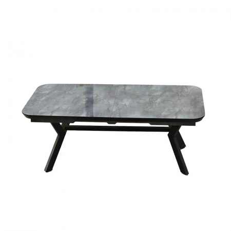 Masa extensibila HOGU, dreptunghiulara, marmura gri, 195/275x100x73 cm