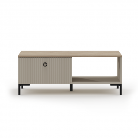 Masuta de cafea DOMINICA, 1 sertar, taupe + stejar silverjack, 110x61x42 cm