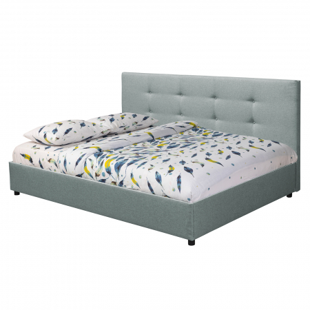 Pat tapitat ECONO L200, gri verzui, 140x200 cm