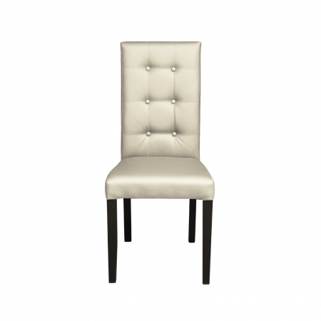 Scaun living TEO LUX, picioare lemn wenge, piele ecologica crem, 46x60x98 cm