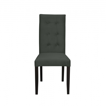 Scaun living TEO LUX, picioare lemn wenge, stofa gri inchis, 46x46x97 cm